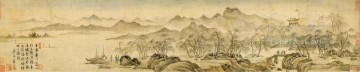 Tang yin scenery antique Chinese Oil Paintings